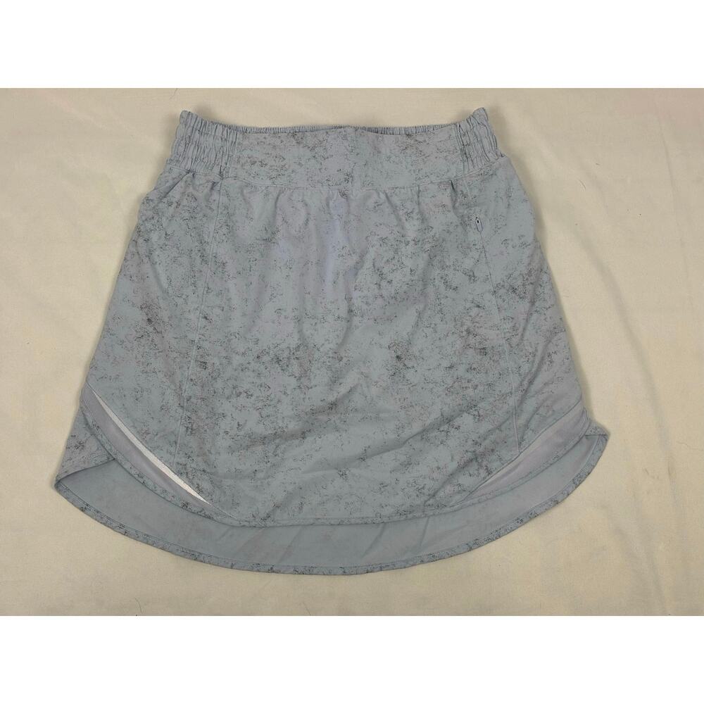 Lululemon Hotty Hot HR Skirt *Long Gravel Dust Pastel Blue Skort Athletic 4